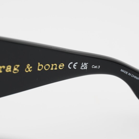 Rag & Bone RNB6004/S 0807 IR Sunglasses Black Butterfly Frame, Smoke Lenses - Picture 4 of 8